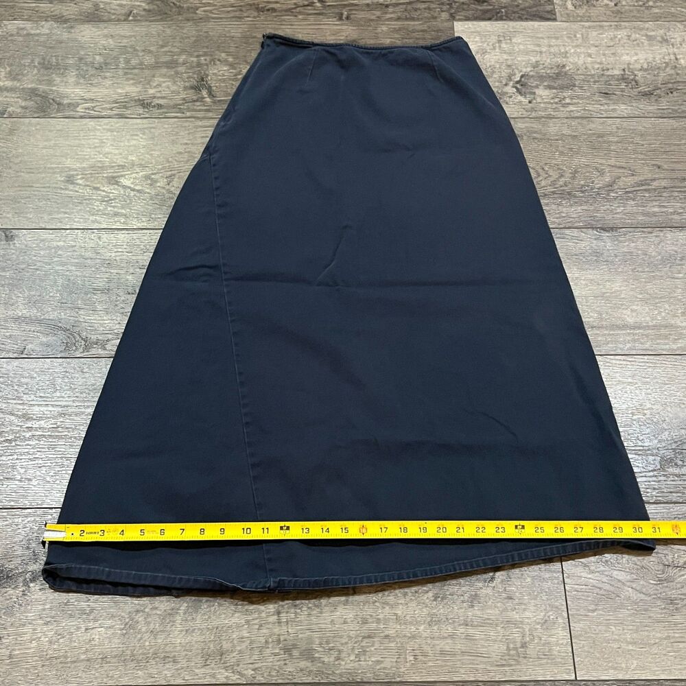 Vintage 90s Express Bleus Maxi Skirt Women’s 5/6 Blue Cotton A-Line Hong Kong